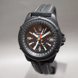 Vintage 1980s Bulova 11809 Ocean Timer Black Compass Swiss Automatic Watch - $395
