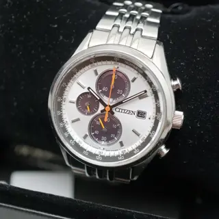 Citizen Eco-Drive CA0450-57A Panda Dial JDM Solar Quartz Chronograph Watch - $195