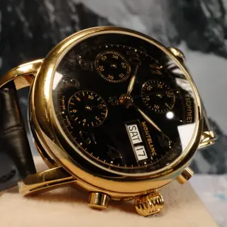 Montblanc Meisterstück Chronograph Automatic 36mm 7001 Gold Plated - New Strap - New Crystal