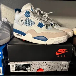 Jordan 4 Military Blue (2024) and Jordan 1 low PSG | SZ 9.5 | Pre Owned | $160 / $55 | OG all