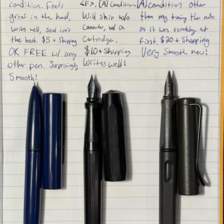 (CONUS) Lamy 2000, Parker 180, and 4 others