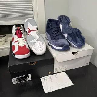 Jordan 6 carmine 6.5Y DS $100 Jordan 11 midnight Sz 8M DS $240