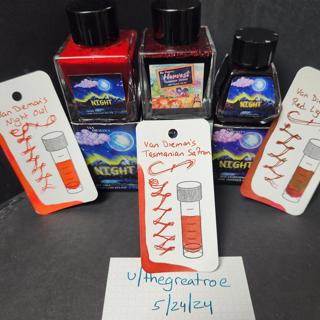 Van Dieman's Inks, oranges/reds