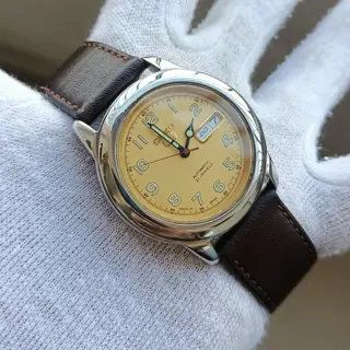 Seiko 5 Gold Dial Automatic Men's Watch. $120 Shipped.
