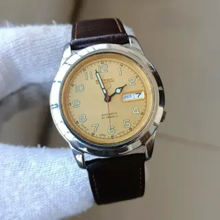Seiko 5 Gold Dial Automatic Men's Watch. $120 Shipped.
