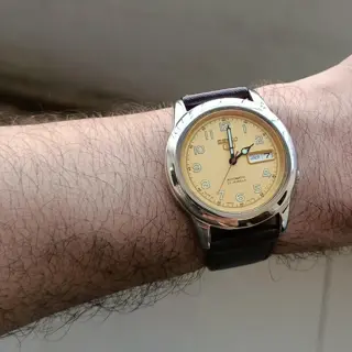 Seiko 5 Gold Dial Automatic Men's Watch. $120 Shipped.