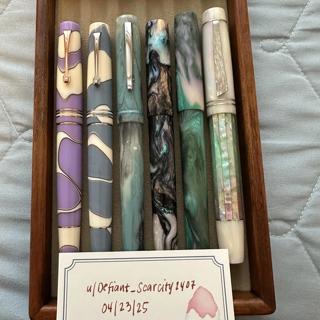 Atelier Lusso, Leonardo, Whitebear Pens, Just Turnings, Zodiac Pen Co, Jinhao 10s