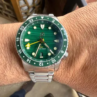 Zelos Mako 300m GMT Malachite Timekeepers Edition – Full Kit – $595 Shipped CONUS