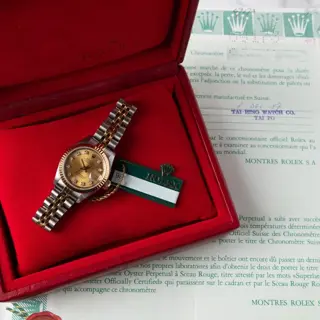 1987 Rolex Datejust 69173 Champagne Diamond Dial with Box and Papers