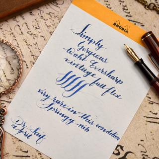Gorgeous Vintage Wahl Eversharp Red Woodgrain Ebonite Full Flex EF to 1.9mm nib Very Responsive Mint Condition