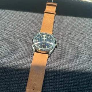 Seiko Solar -- Charcoal Sunburst Dial -- Handdn Nubuck Strap -- $60 shipped