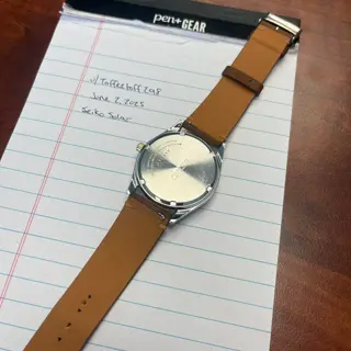 Seiko Solar -- Charcoal Sunburst Dial -- Handdn Nubuck Strap -- $60 shipped