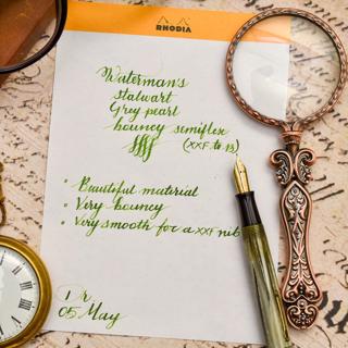 Beautiful Vintage Waterman Stalwart Grey pearl striped cellulose Semiflex 14C gold nib Mint condition
