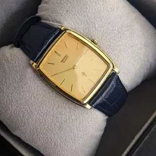 1988's Vintage Seiko Linen Dial Tank watch with Gold Plated Case | 7820-5270 | price 120$ includes shipping