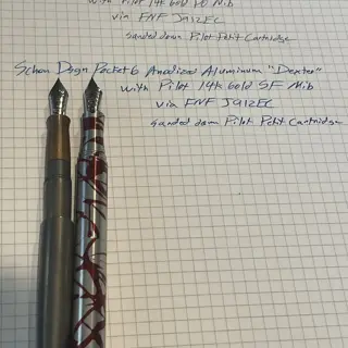 Pilot 912 SF in Schon Dsgn “Dexter” Pocket 6 and Pilot 912 PO in Gravitas Dinkey Tungsten Polished