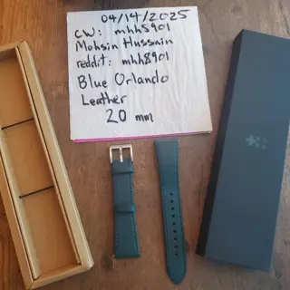 (Christopher Ward) 20mm Orlando Blue Leather Strap $50 obo