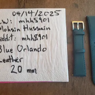 (Christopher Ward) 20mm Orlando Blue Leather Strap $50 obo