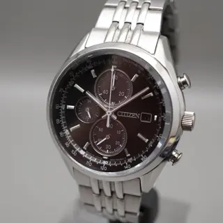 Citizen Eco-Drive B612-S114837 Tachymeter Solar Quartz Chronograph Black Watch - $135