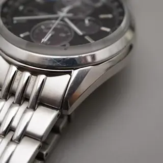 Citizen Eco-Drive B612-S114837 Tachymeter Solar Quartz Chronograph Black Watch - $135