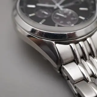 Citizen Eco-Drive B612-S114837 Tachymeter Solar Quartz Chronograph Black Watch - $135
