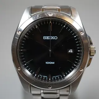 Seiko SGEF81 7N42 Black Dial Dress Quartz Watch - $65