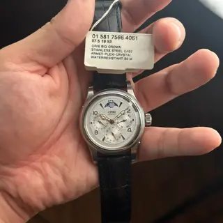 Oris Big Crown Complication in All Stainless Steel Moonphase 7566 38mm  | Mint Condition (with box) | $1375