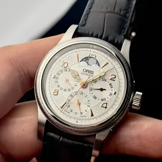 Oris Big Crown Complication in All Stainless Steel Moonphase 7566 38mm  | Mint Condition (with box) | $1375