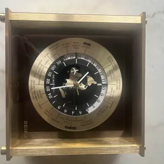 Seiko Mantle GMT World Time Desk Clock Brass