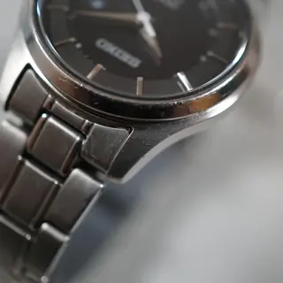 Seiko V137-0CS0 Black Dial Titanium Ladies Solar Quartz - $65