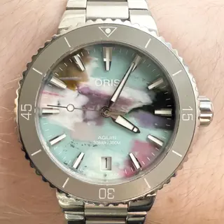 Super Clean Oris Aquis Upcycle 36.5mm Ref. 01-733-7770-4150 Dive Watch Full Set