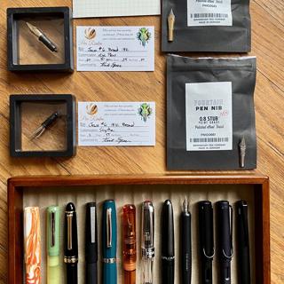 London Pen Co Nona 14, Franklin-Christoph 55, Sailor 1911L, Lamy 2000, Scribo Feel, Franklin-Christoph, TWSBI, Diplomat Aero, Pilot, Lamy, Lamy, Lamy