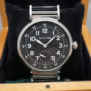 Glycine F104 REF 3814 Unitas 6498 52mm Pilots Cockpit Handwound Mechanical Watch - $550