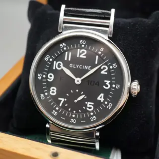 Glycine F104 REF 3814 Unitas 6498 52mm Pilots Cockpit Handwound Mechanical Watch - $550