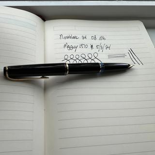 Montblanc 24 OB(Broad Oblique) Fountain Pen, Black