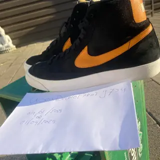 Nike Blazer Mid Vintage Black Amber Orange Size 9.5 No Box