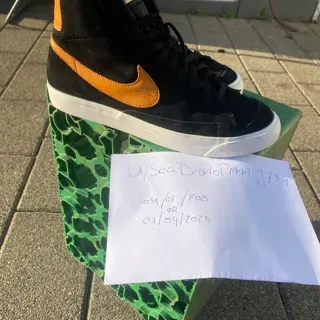 Nike Blazer Mid Vintage Black Amber Orange Size 9.5 No Box