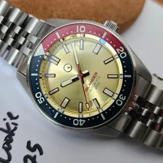 Long Island Watch ISL-127 Gold Sunburst 'Pogue' 38mm Diver