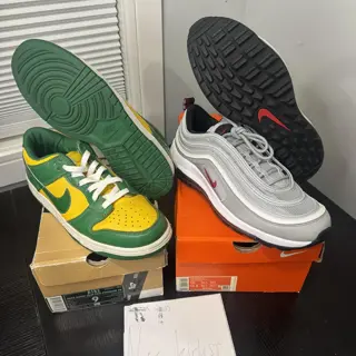 Air max 97 golf Sz 10 DS og all $190 2001 Brazil dunk Sz 9 rep box $50