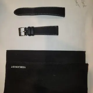Veblenist custom castaway blue waxed canvas strap 20mm