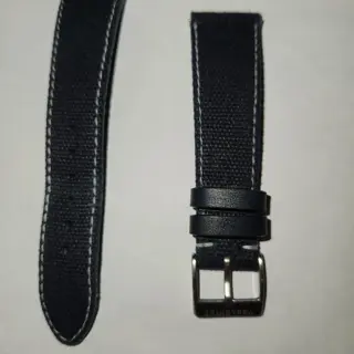 Veblenist custom castaway blue waxed canvas strap 20mm