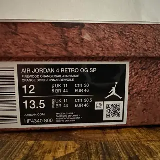 Air Jordan 4 Retro OG SP Nigel Sylvester Brick by Brick Size 12 Brand New DS $550 shipped UPS 1 Day