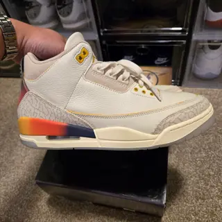 Jordan 1 Travis Canary & Jordan 3 J Balvin White Sz 9