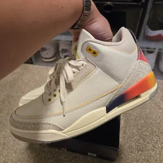 Jordan 1 Travis Canary & Jordan 3 J Balvin White Sz 9