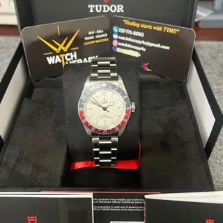 New 5/25 Tudor Black Bay GMT Pepsi White Dial Opaline Ref# 79830RB $3,499.00