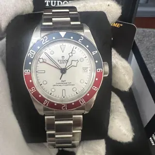 New 5/25 Tudor Black Bay GMT Pepsi White Dial Opaline Ref# 79830RB $3,499.00