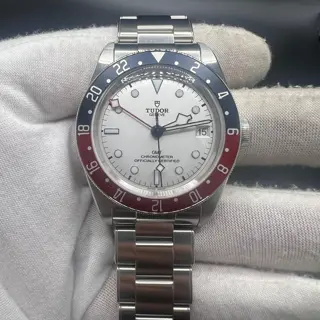 New 5/25 Tudor Black Bay GMT Pepsi White Dial Opaline Ref# 79830RB $3,499.00