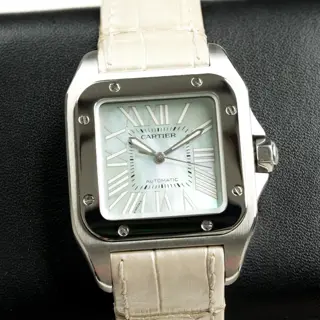 Cartier Santos 100 33mm W20132X8 Rare MOP Dial Model