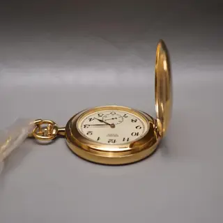 Seiko 7N07-001A Gold Tone Japanese Cabinet Minister Quartz Pocket Watch - $95