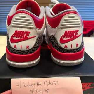 worn 2x Jordan 3 fire red size 11.5 $160 shipped