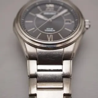 Seiko V145-0BA0 Dark Grey Dial Solar Quartz Titanium Case Bracelet JDM Watch - $95